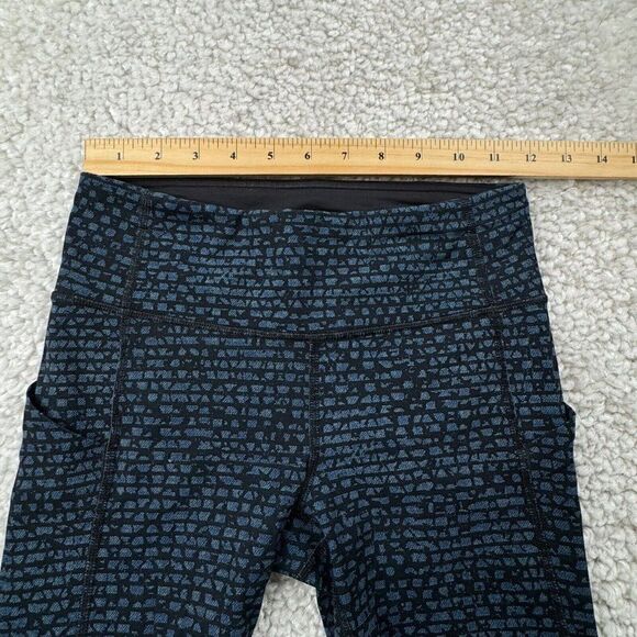 Lululemon Pace Rival Crop Legging Shatter Weave Desert Teal Blue - Picture 10 of 14